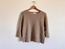 Load image into Gallery viewer, Tan Crochet Sweater - Size L Petite
