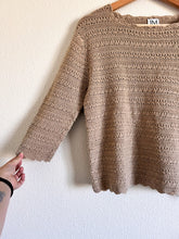 Load image into Gallery viewer, Tan Crochet Sweater - Size L Petite
