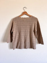 Load image into Gallery viewer, Tan Crochet Sweater - Size L Petite
