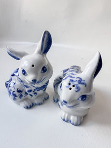 Blue and White Bunny Shakers