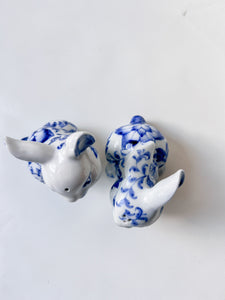 Blue and White Bunny Shakers