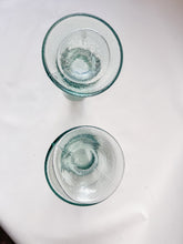 Load image into Gallery viewer, Pair of Aqua Glass Candle Holders
