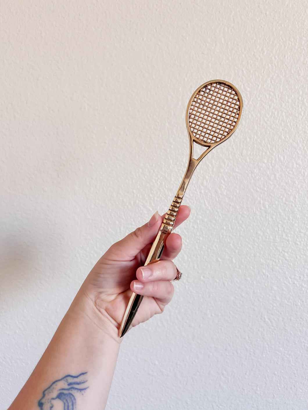 Brass Tennis Racket Letter Opener