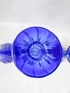 Handblown Blue Glass Vases