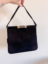 Load image into Gallery viewer, Black Suede Vintage Bag
