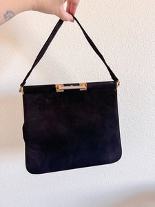 Black Suede Vintage Bag