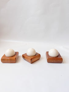 Teak Wood Tea Candle Holders