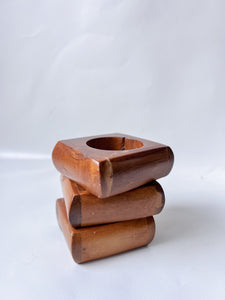 Teak Wood Tea Candle Holders