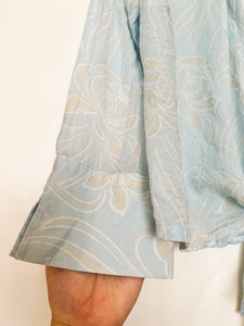 Sheer Blue Floral Button Up - Size S