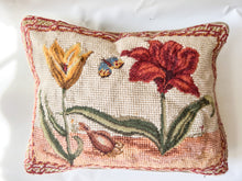 Load image into Gallery viewer, Floral Cross Stitch Throw Pillow
