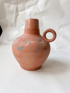 Floral Terracotta Jug Vase