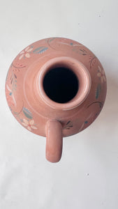 Floral Terracotta Jug Vase