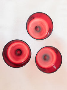 Ruby Red Coupes - Set of 3