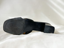 Load image into Gallery viewer, Black Weave Block Heels - Size 7.5
