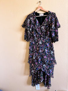 1970s Floral Couture Dress - 8/10