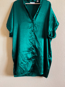 Green Silky Pajama Top - M