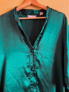 Green Silky Pajama Top - M