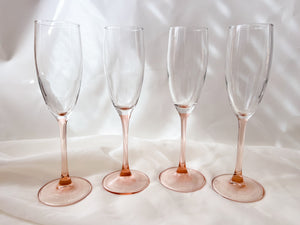 Pink Stem Champagne Glasses