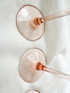 Pink Stem Champagne Glasses