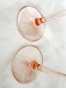 Pink Stem Champagne Glasses