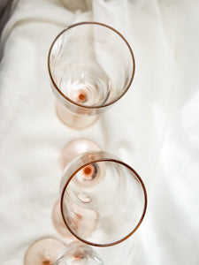 Pink Stem Champagne Glasses