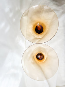 Pair of Amber Martini Glasses