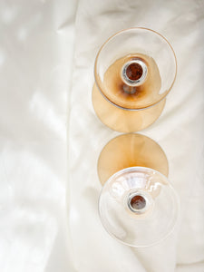 Pair of Amber Martini Glasses