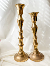 Load image into Gallery viewer, Pair of Giant Brass Candle Holders
