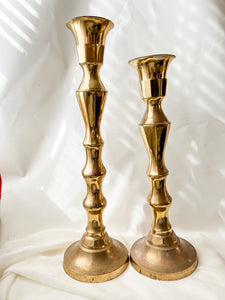 Pair of Giant Brass Candle Holders