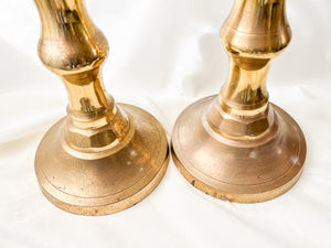 Pair of Giant Brass Candle Holders