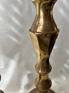 Pair of Giant Brass Candle Holders