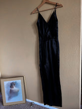 Load image into Gallery viewer, Black Satin Jumpsuit - 11/12
