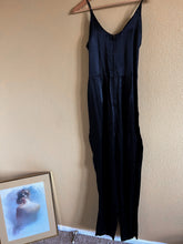 Load image into Gallery viewer, Black Satin Jumpsuit - 11/12
