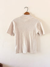 Load image into Gallery viewer, Ivory Short Sleeve Turtleneck - M
