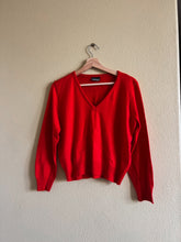 Load image into Gallery viewer, Cropped Red V-Neck Sweater - Size M
