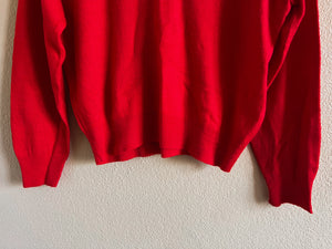 Cropped Red V-Neck Sweater - Size M