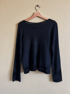 Black Textured Sweater - Size M