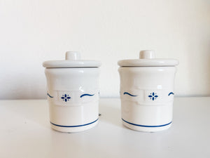 Pair of Longaberger Pottery Spice Jars