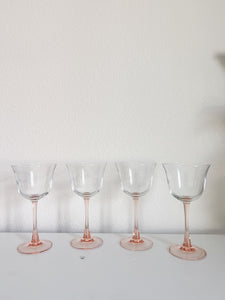 Pink Stem Tulip Glasses