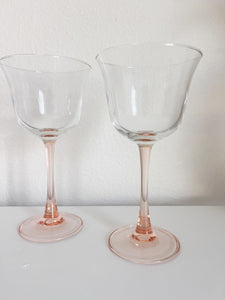 Pink Stem Tulip Glasses