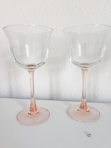 Pink Stem Tulip Glasses