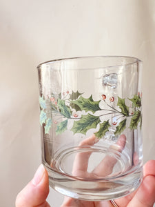 Holly Leaf Glass Mug