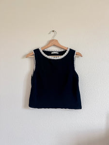 Alice + Olivia Black and White Knit Tank - Size L