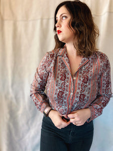 Silk Paisley Button Down - Size Small