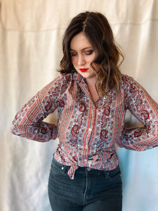 Silk Paisley Button Down - Size Small