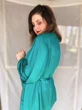 Load image into Gallery viewer, Teal Silk Pajama Set - Size L
