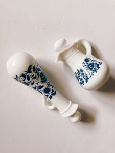 Blue and White Floral Cruets