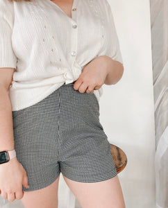 Gingham High Waisted Shorts - 27 in waist