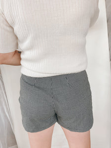 Gingham High Waisted Shorts - 27 in waist