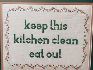 Clean Kitchen Framed Cross Stitch